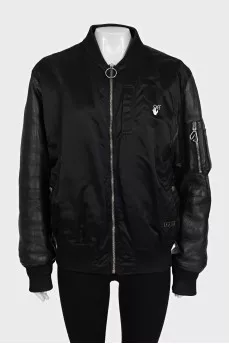 Black jacket with brand logo