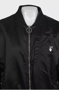 Black jacket with brand logo
