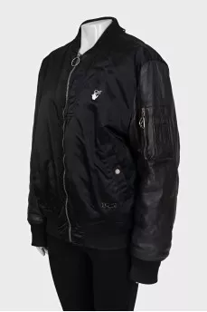 Black jacket with brand logo