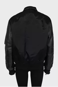 Black jacket with brand logo