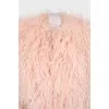 Pink jacket decorated with feathers