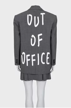Pinstripe suit consisting of a jacket and skirt