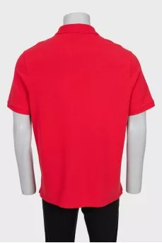 Men's red polo shirt with logo