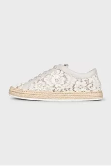 White lace sneakers