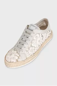 White lace sneakers