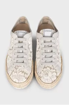 White lace sneakers