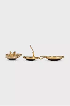 Gold earrings with massive pendants