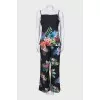 Black suit with floral print