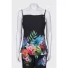 Black suit with floral print