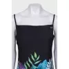 Black suit with floral print
