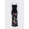 Black suit with floral print