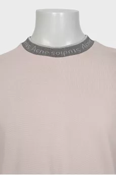 Men's T-shirt with a printed collar