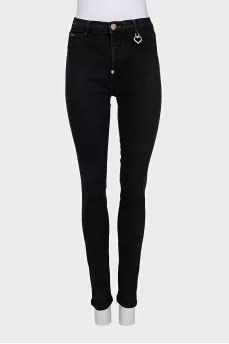 Черные джинсы skinny fit с декором