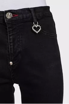 Черные джинсы skinny fit с декором