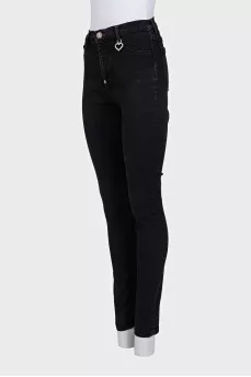 Черные джинсы skinny fit с декором