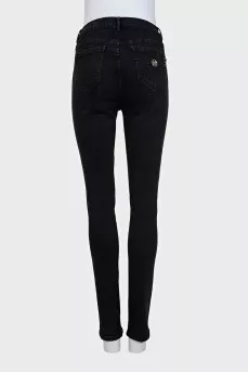 Черные джинсы skinny fit с декором