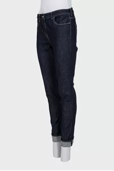 Blue skinny fit jeans with logo