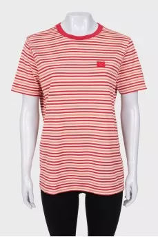 Striped T-shirt with patch