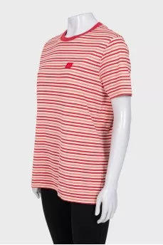 Striped T-shirt with patch