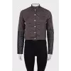 Leather quilted jacket with removable element