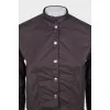 Leather quilted jacket with removable element