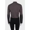 Leather quilted jacket with removable element