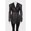 Fitted black leather jacket