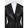 Fitted black leather jacket