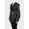 Fitted black leather jacket