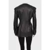 Fitted black leather jacket