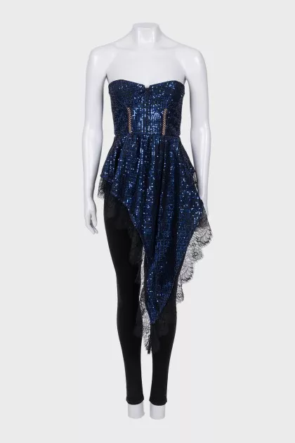Blue top decorated with sequins