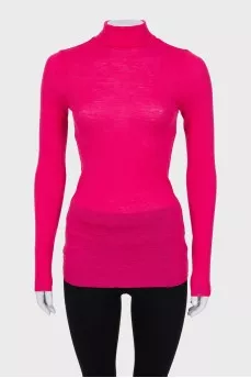 Pink fitted turtleneck