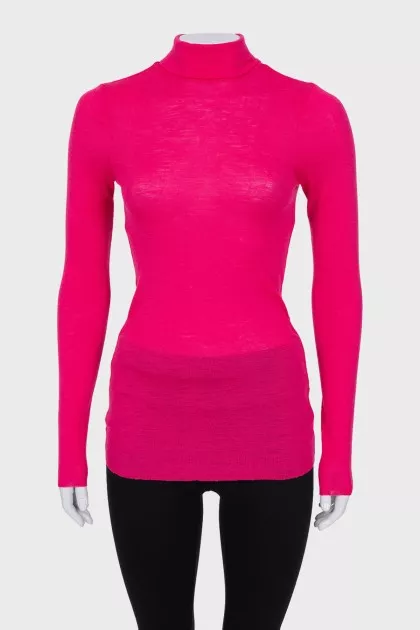 Pink fitted turtleneck