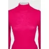 Pink fitted turtleneck