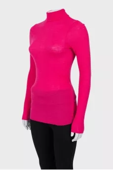 Pink fitted turtleneck