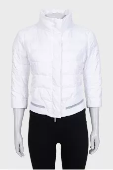 Shortened demi-season jacket with a zipper