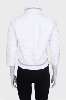 Shortened demi-season jacket with a zipper
