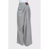 Gray suit with voluminous wool trousers