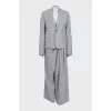 Gray suit with voluminous wool trousers