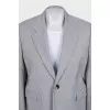 Gray suit with voluminous wool trousers
