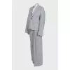 Gray suit with voluminous wool trousers