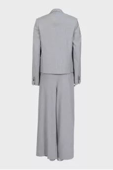 Gray suit with voluminous wool trousers