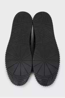 Leather sneakers decorated with sequins