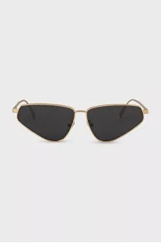 Gold-color thin-frame sunglasses