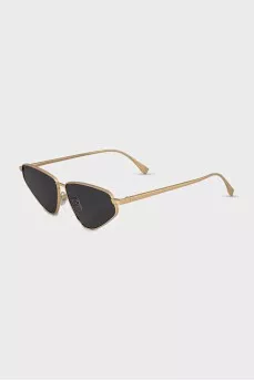 Gold-color thin-frame sunglasses