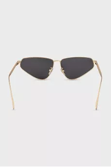 Gold-color thin-frame sunglasses