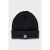 Men's black cashmere and wool hat