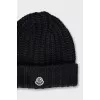 Men's black cashmere and wool hat