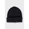 Men's black cashmere and wool hat