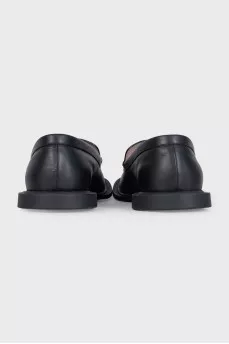 Black leather loafers